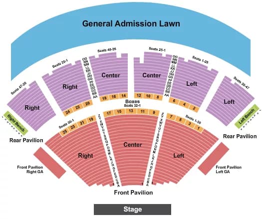 END STAGE Seating Map Seating Chart