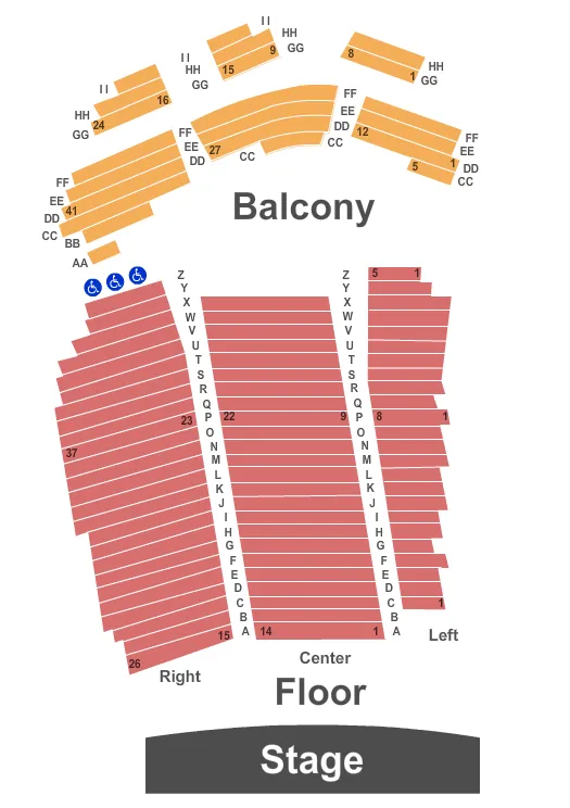END STAGE Seating Map Seating Chart