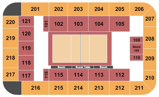 RECREATION HALL PENN STATE UNIVERSITY VOLLEYBALL Seating Map Seating Chart