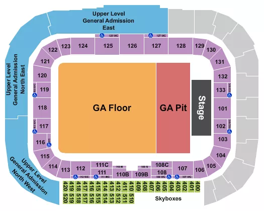 ENDSTAGE PIT FLOOR 2 Seating Map Seating Chart