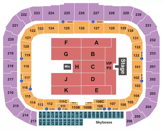 ENDSTAGE VIP PIT Seating Map Seating Chart