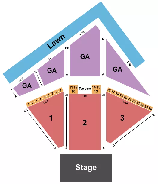 END STAGE GA RSV FRONT Seating Map Seating Chart