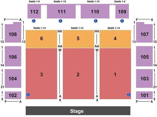 END STAGE Seating Map Seating Chart