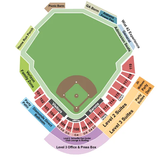 BASEBALL Seating Map Seating Chart