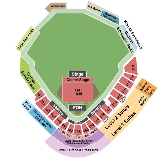 JAKE OWEN Seating Map Seating Chart