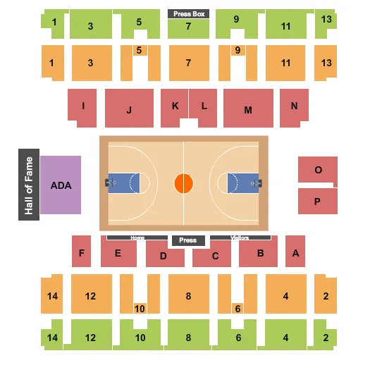 BASKETBALL Seating Map Seating Chart