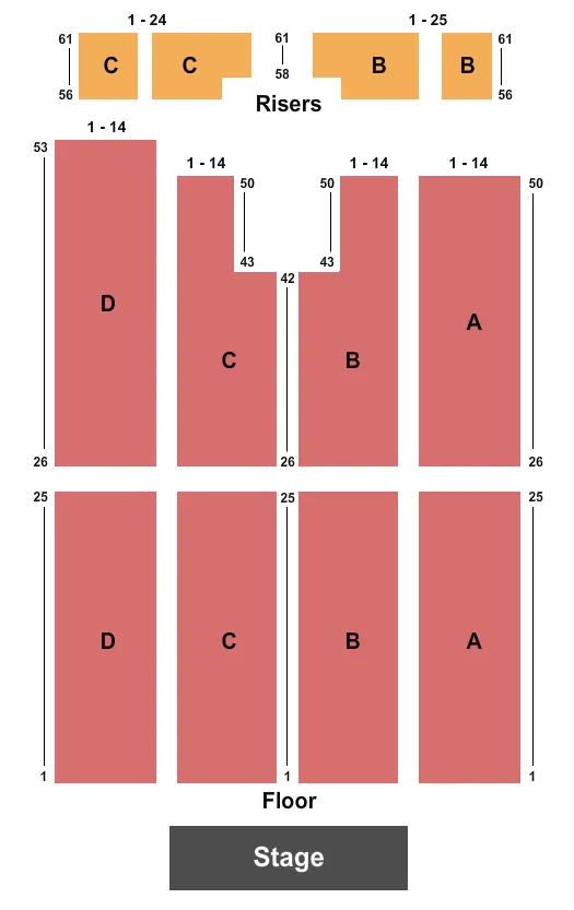 ENDSTAGE NORTHSOUTH 2 Seating Map Seating Chart