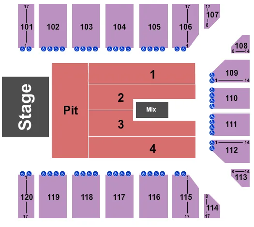 MEGADETH Seating Map Seating Chart