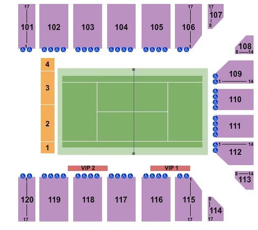 TENNIS Seating Map Seating Chart