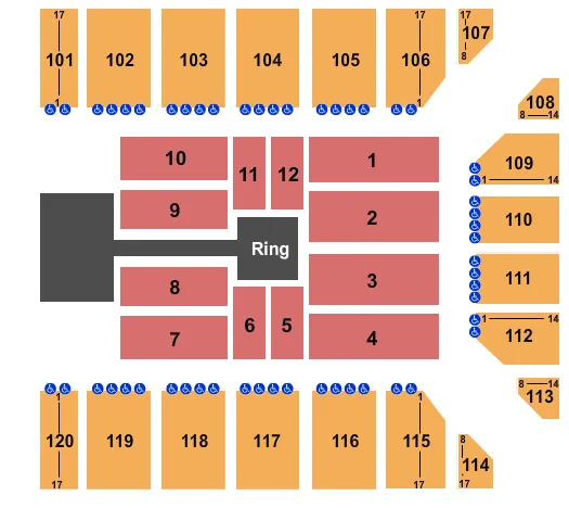WWE Seating Map Seating Chart