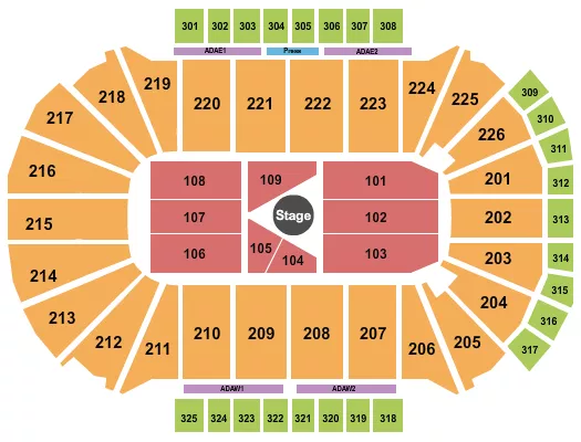 CENTER STAGE 3 Seating Map Seating Chart