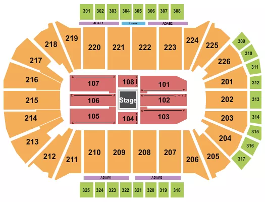 CENTER STAGE 4 Seating Map Seating Chart