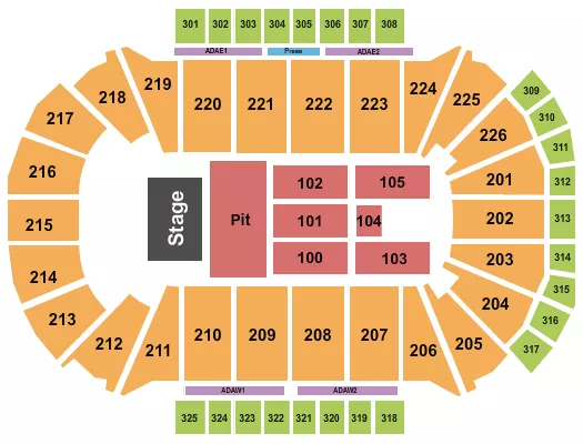 ENDSTAGE GA PIT 3 Seating Map Seating Chart