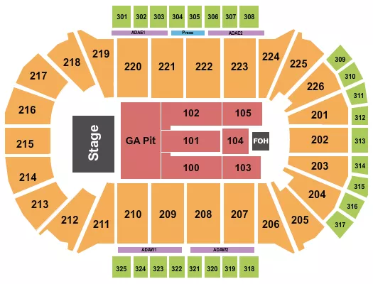 ENDSTAGE GA PIT 4 Seating Map Seating Chart