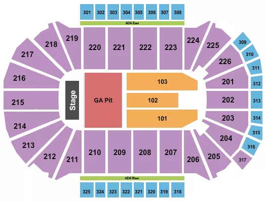ENDSTAGE GA PIT Seating Map Seating Chart