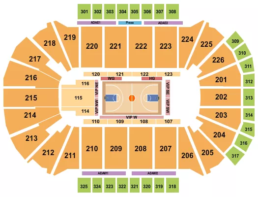 HARLEM GLOBETROTTERS 2 Seating Map Seating Chart