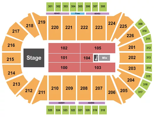 SUGARLAND Seating Map Seating Chart