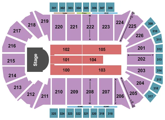 THE JUDDS Seating Map Seating Chart