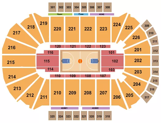 WIAA BASKETBALL Seating Map Seating Chart