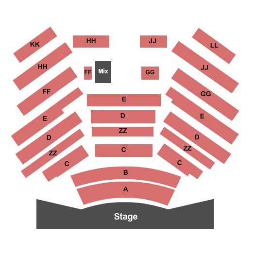RESORTS ATLANTIC CITY SUPERSTAR THEATER ENDSTAGE 3 Seating Map Seating Chart