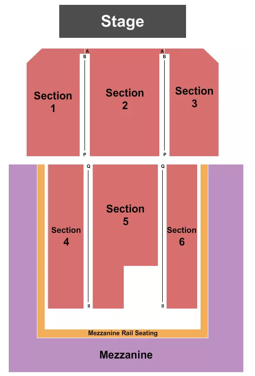 ENDSTAGE MEZZ Seating Map Seating Chart