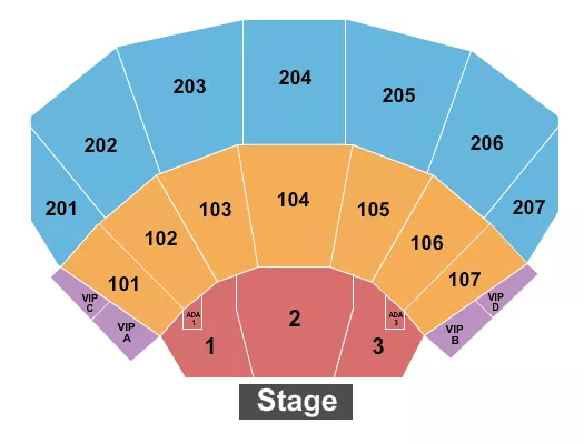 ENDSTAGE RESERVED W VIPS Seating Map Seating Chart