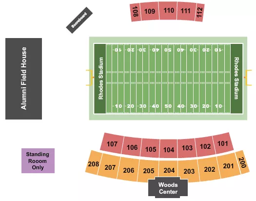 FOOTBALL Seating Map Seating Chart