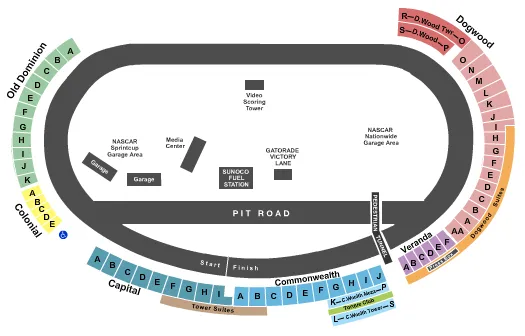 RACING Seating Map Seating Chart