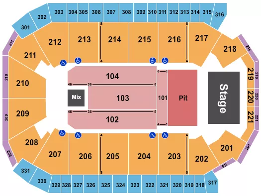 ENDSTAGE PIT 2 Seating Map Seating Chart