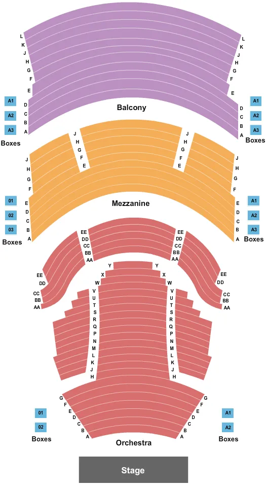 END STAGE Seating Map Seating Chart