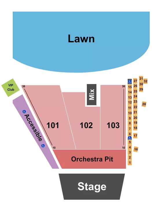 ENDSTAGE W VIP CLUB Seating Map Seating Chart