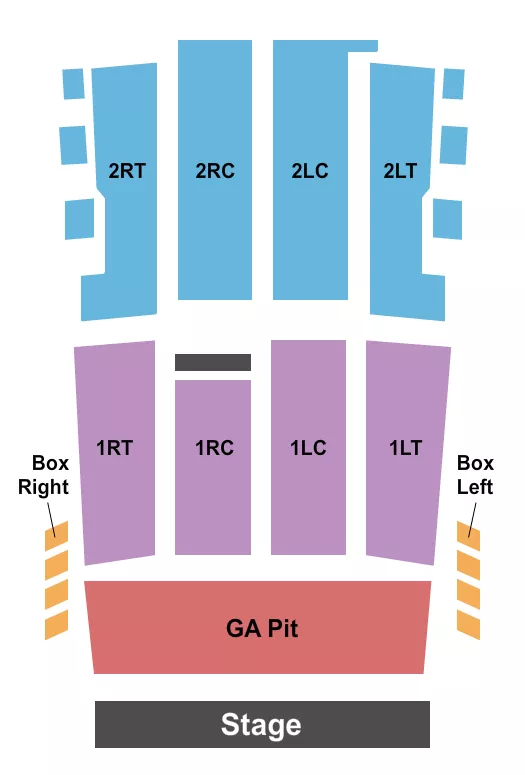 RIVERSIDE THEATER WI ENDSTAGE GA PIT Seating Map Seating Chart