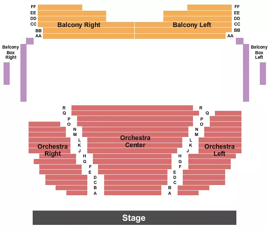 RIVERSIDE THEATRE FL ENDSTAGE Seating Map Seating Chart
