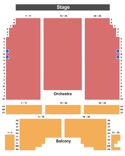 RIVIERA THEATRE NY ENDSTAGE Seating Map Seating Chart