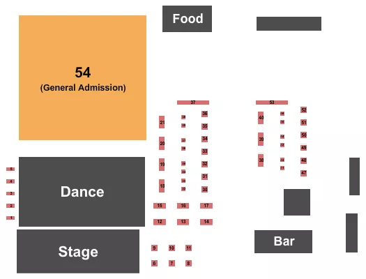 ENDSTAGE DANCE FLOOR W TABLES Seating Map Seating Chart