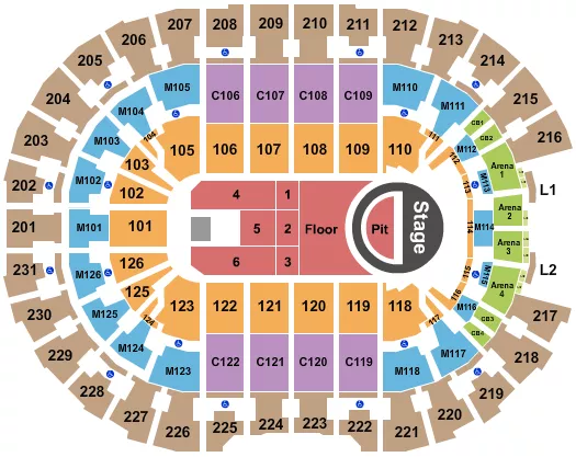 5 SECONDS OF SUMMER 2025 Seating Map Seating Chart