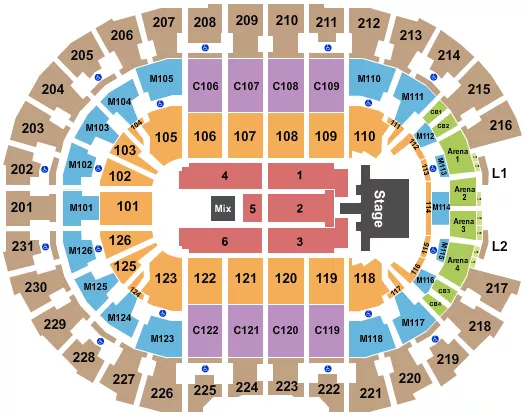 BRYAN ADAMS Seating Map Seating Chart