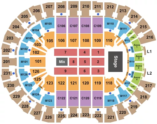 ENDSTAGE 8 Seating Map Seating Chart