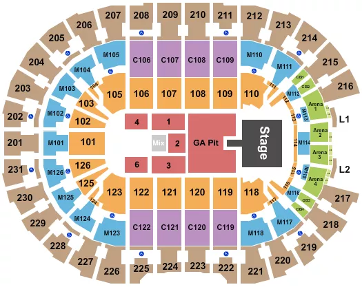 ENDSTAGE GA PIT W CATWALK Seating Map Seating Chart