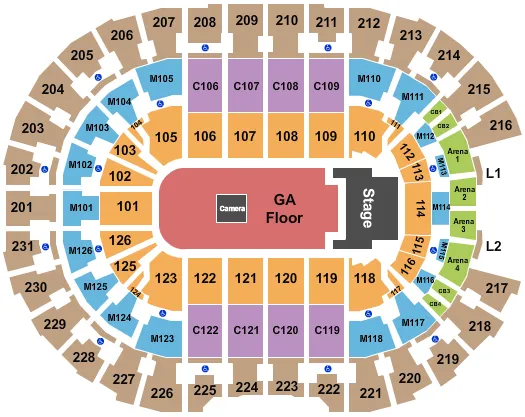 ENDSTAGE GA FLOOR Seating Map Seating Chart