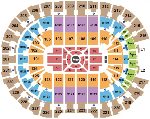 CENTER STAGE 3 Seating Map Seating Chart