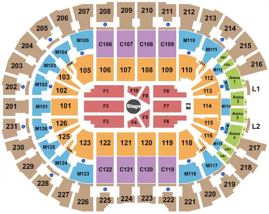 CENTER STAGE 1 Seating Map Seating Chart
