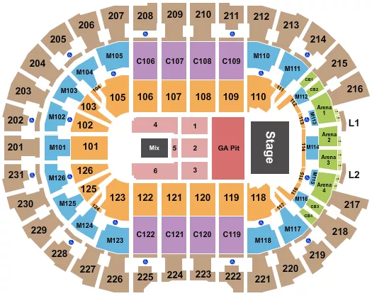 ENDSTAGE GA PIT Seating Map Seating Chart
