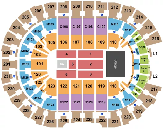 THE EAGLES Seating Map Seating Chart