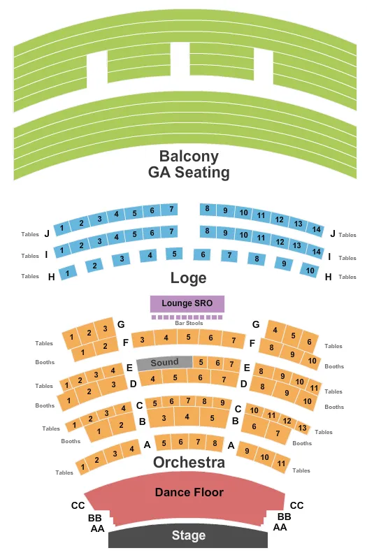 ENDSTAGE DANCE FLOOR Seating Map Seating Chart