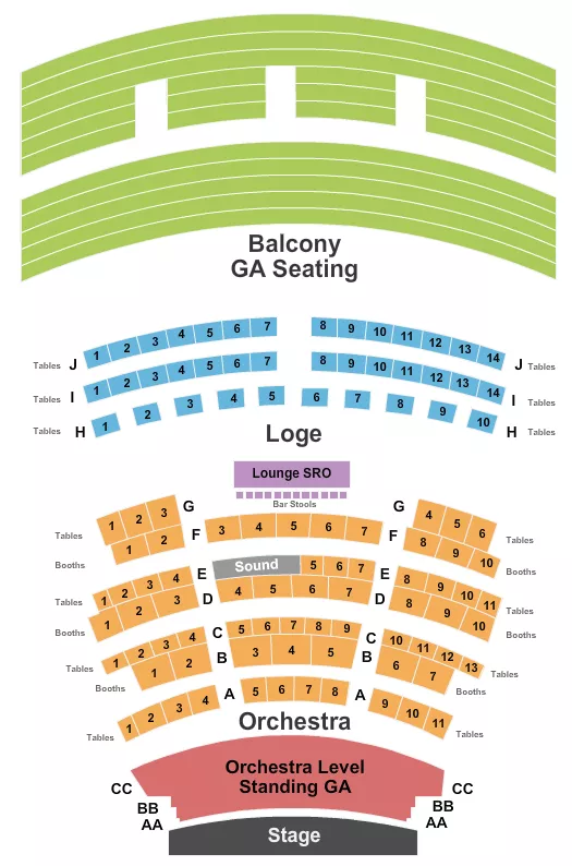 END STAGE Seating Map Seating Chart