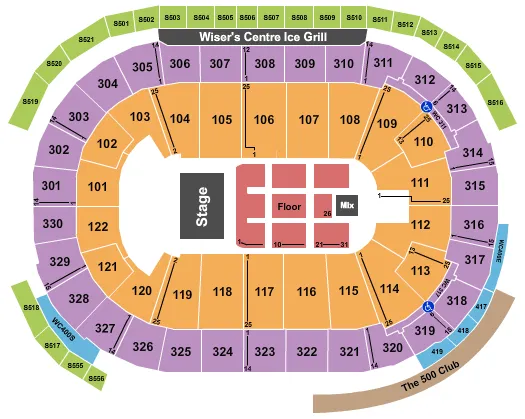 ENDSTAGE CONCERT BOWL Seating Map Seating Chart