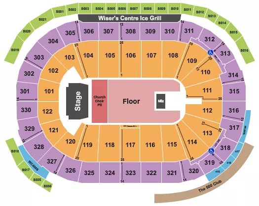 ERIC CHURCH Seating Map Seating Chart