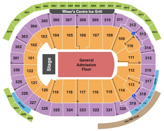 END STAGE GA FLOOR Seating Map Seating Chart