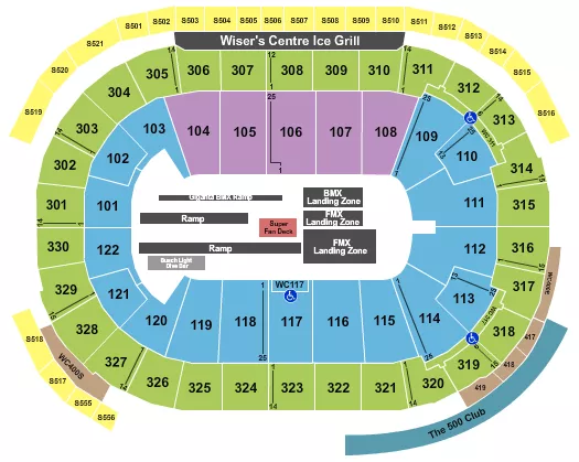 NITRO CIRCUS Seating Map Seating Chart